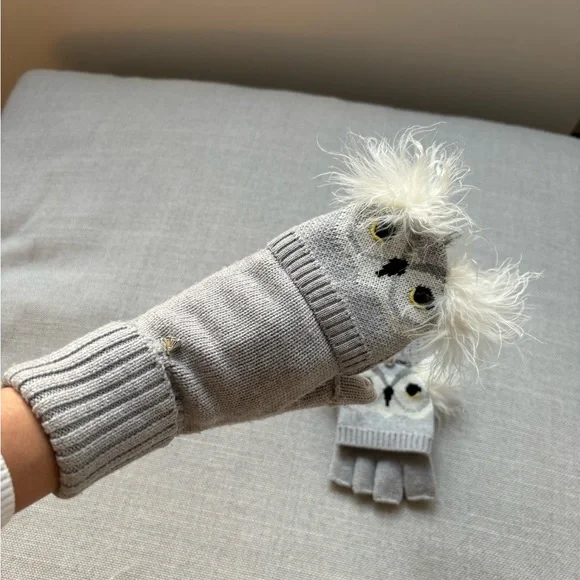 Fingerless-Mitten Kate Spade Owl Winter Gloves